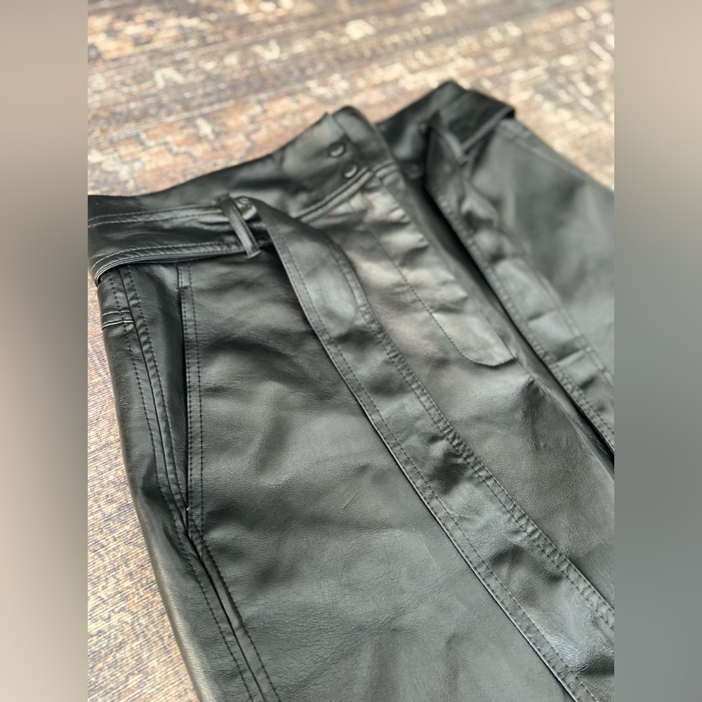 Wilfred high waisted faux leather trouser